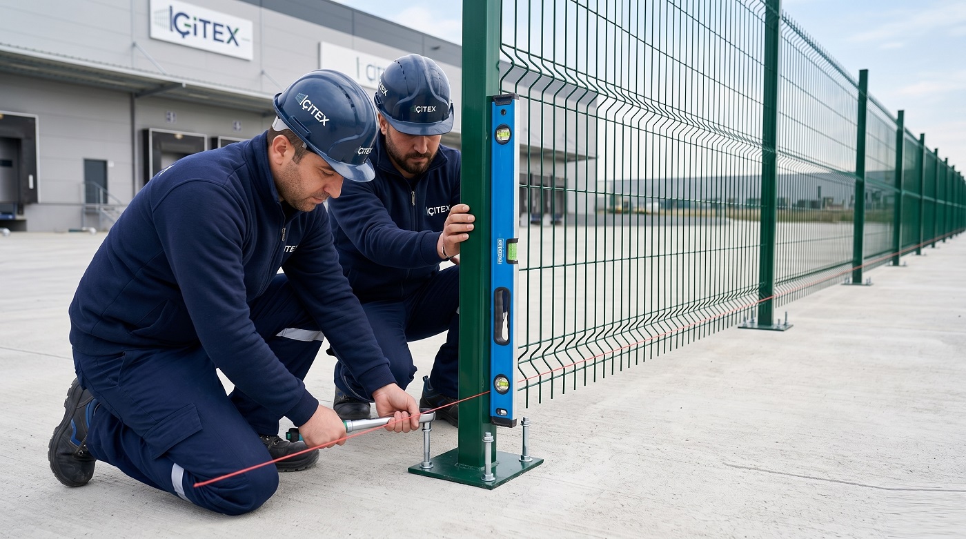 Toprak ve beton zemine profesyonel panel çit montajı uygulaması